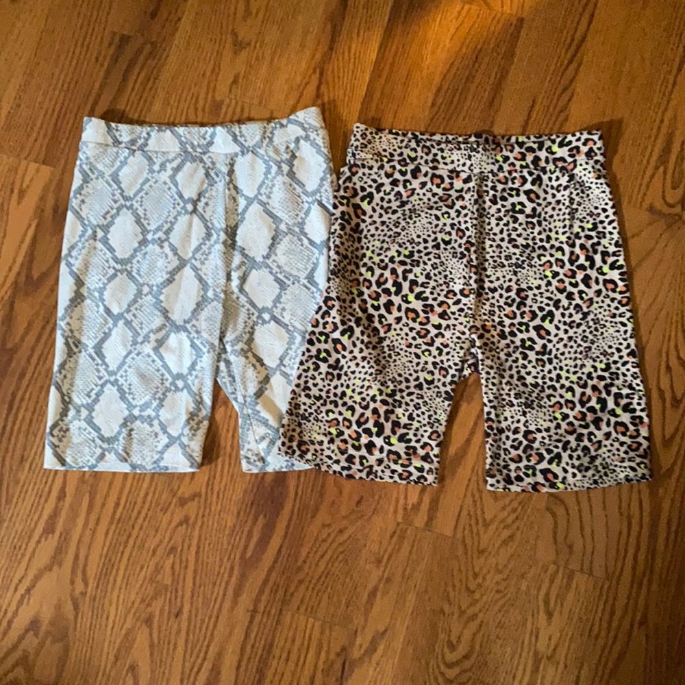 Pair of two printed American eagle bike shorts